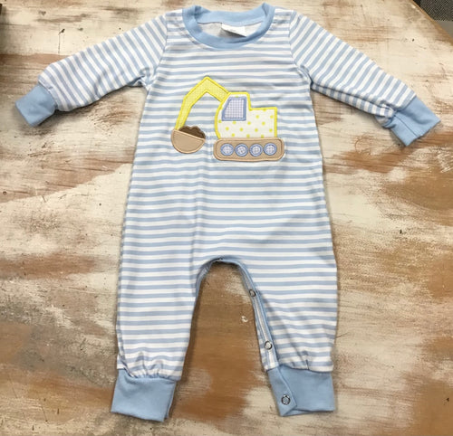 Blue Construction Romper