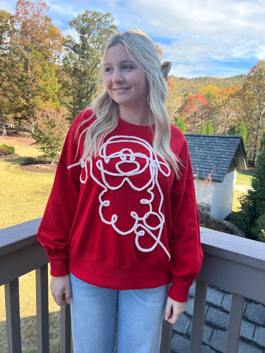 Red Santa Thread Sweatshirt