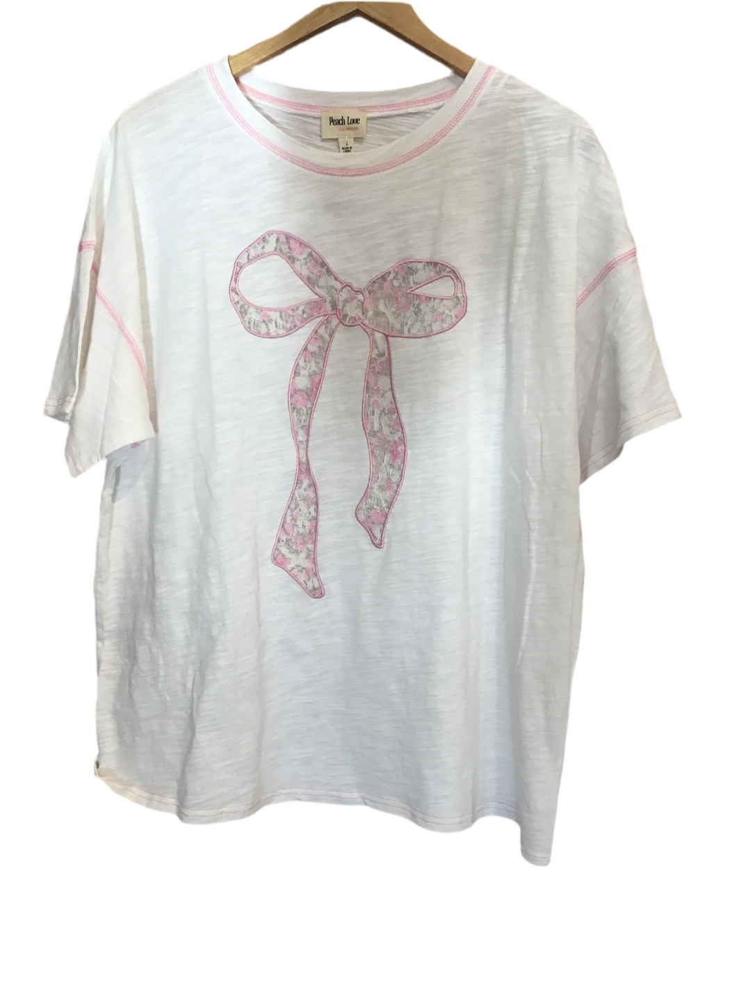 Pink Lace Bow Tee