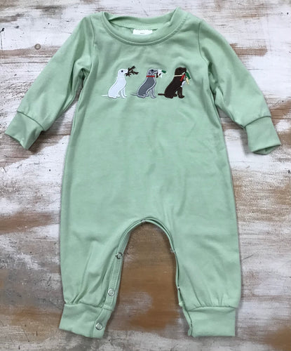 Green Hunting Dog Romper