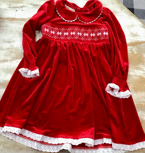 Red/White Embroidered Dress