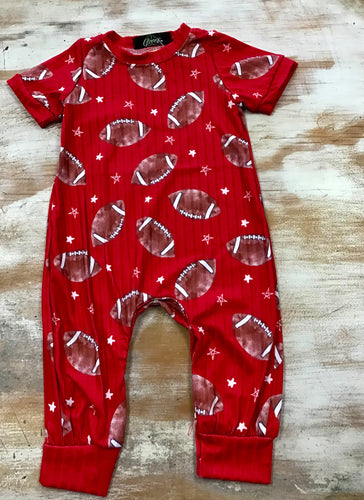 Red Football Romper