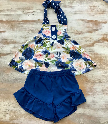 Navy Floral Set