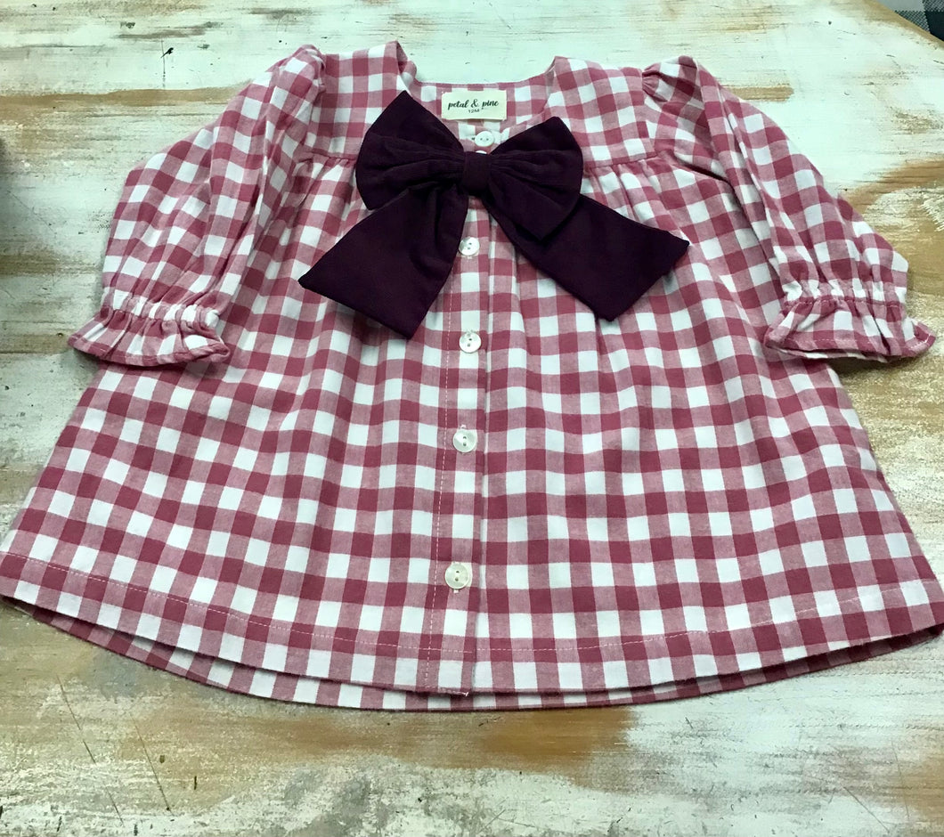 Pink Gingham Bow Dress