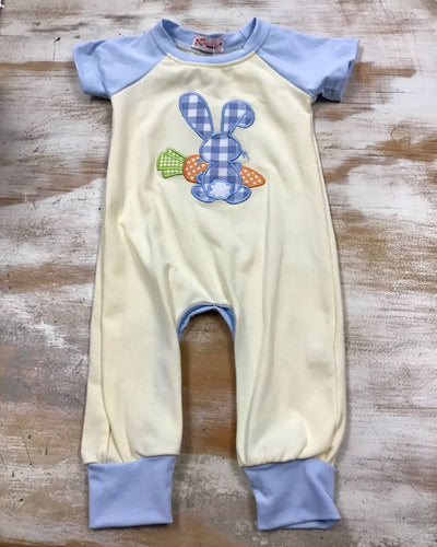 Yellow Plaid Bunny Romper